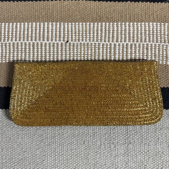 Vintage Bechamel Gold Seed Beads Embroidered Bridal Handbag Clutch Evening Party - Picture 4 of 4